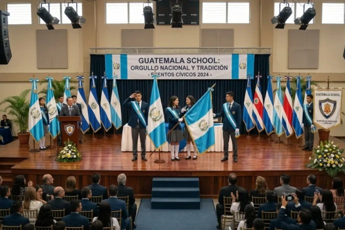 Banderas para eventos cívicos en Guatemala