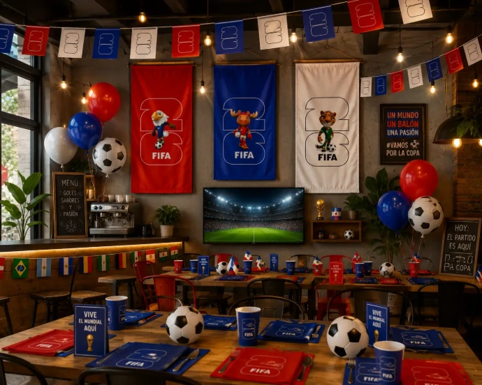 Banderines del Mundial de futbol 2026